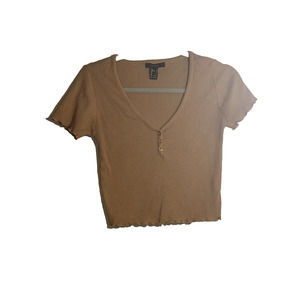 Forever 21 Tan Knit Crop Top Size Large